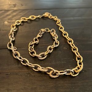 Stella&Dot gold chain necklace and bracelet combo